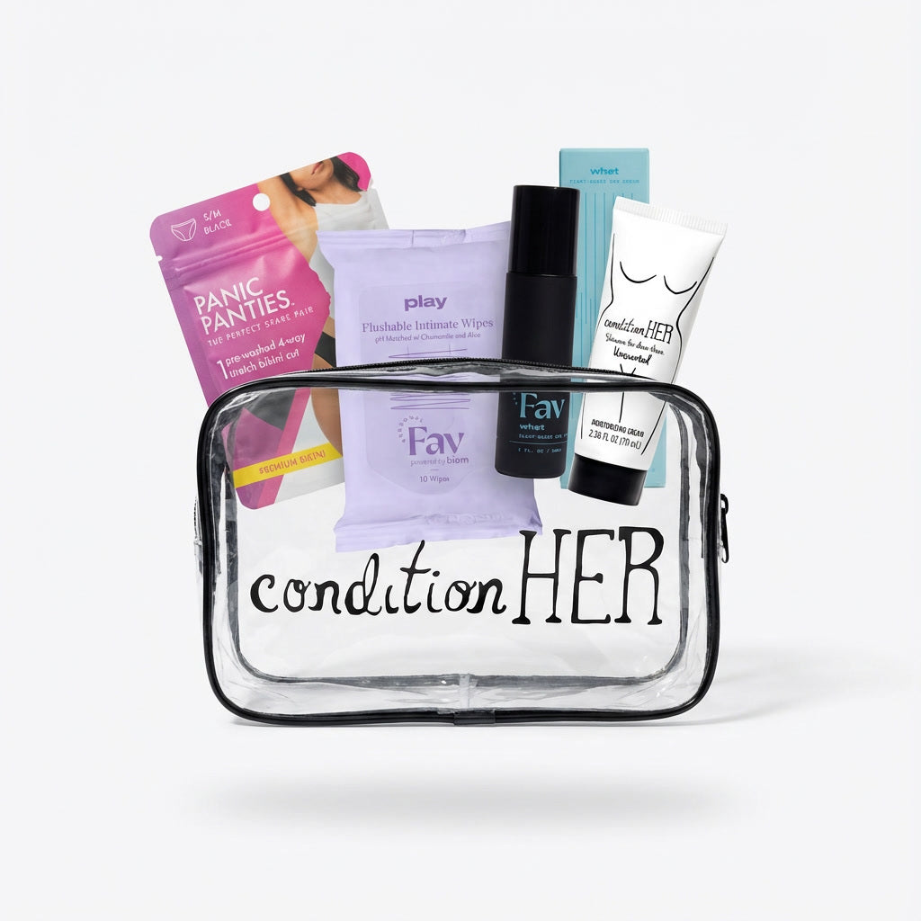 Clear pouch labeled &